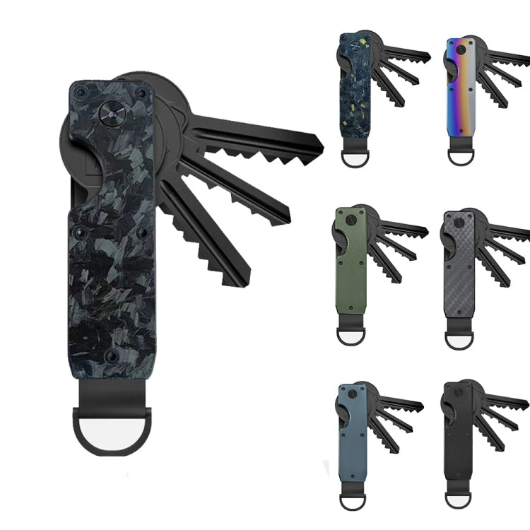 Compact Key Organizer Metal Key Chain Can Hold 2-6 Keys Black - Key Rings by PMC TechLife | Online Shopping South Africa | PMC TechLife | Buy Now Pay Later Mobicred