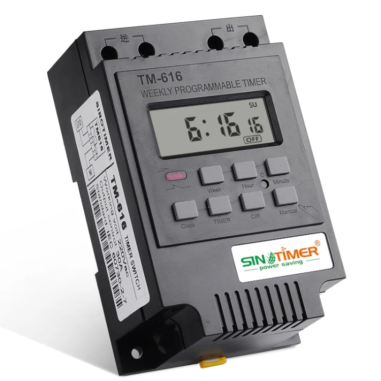 SINOTIMER TM616B-1 110V 30A Weekly Programmable Digital Timer Switch Relay Control - Switch by SINOTIMER | Online Shopping South Africa | PMC TechLife | Buy Now Pay Later Mobicred