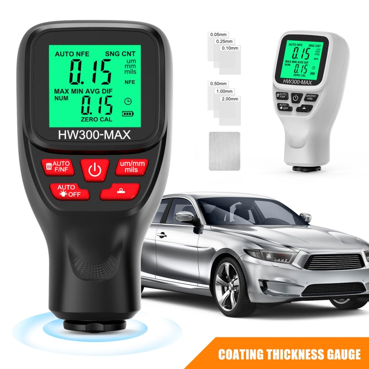 HW300-MAX Coating Thickness Gauge Anti-skid Paint Film Tester(Black) - free shipping - PMC TechLife - Order now!