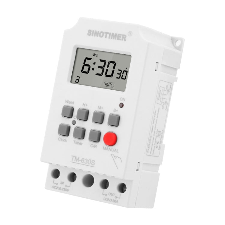 SINOTIMER TM630S-2 220V 30A Timer Switch 1 Second Interval Weekly Programmable Time Relay - Switch by SINOTIMER | Online Shopping South Africa | PMC TechLife | Buy Now Pay Later Mobicred