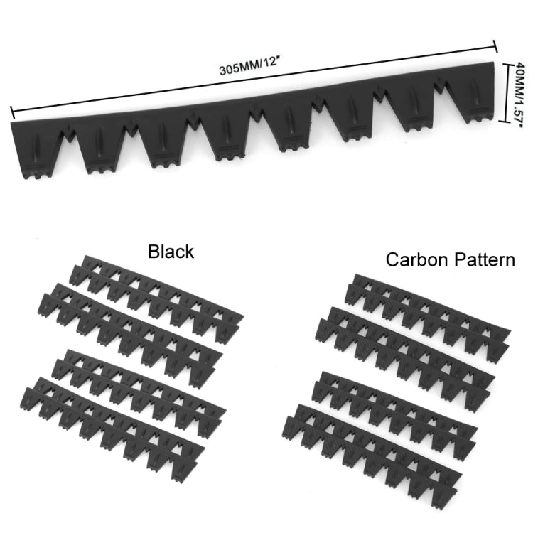 8pcs /Set Car Bumper Serrated Anti-collision Plate Decoration(Carbon Pattern) - Anti Collision Sticker by PMC TechLife | Online Shopping South Africa | PMC TechLife | Buy Now Pay Later Mobicred