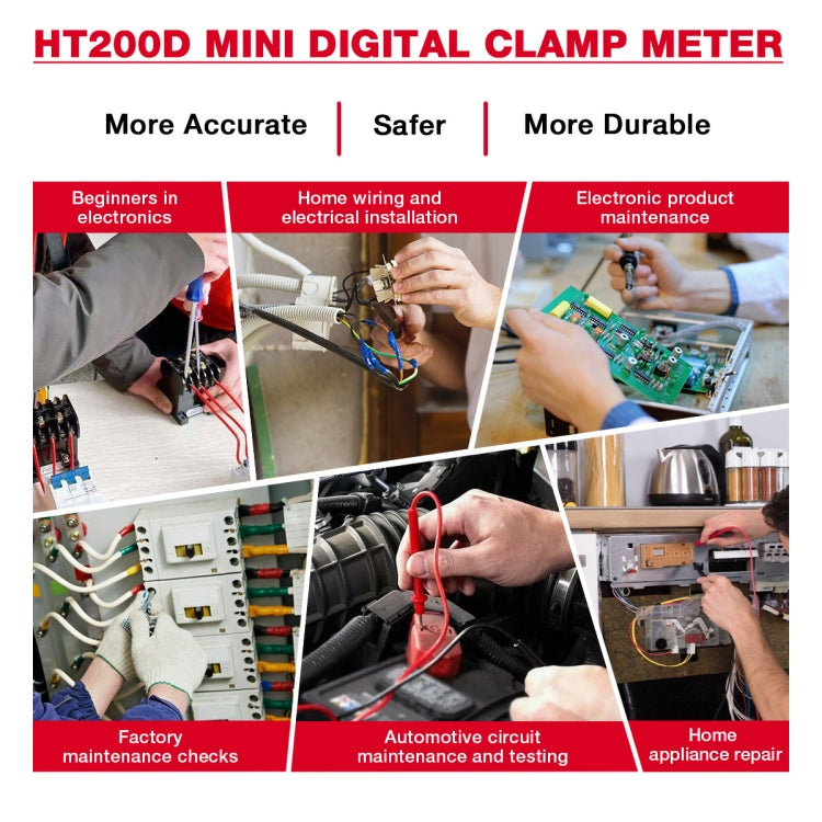 HABOTEST Mini Clamp Multimeter Portable Digital Ammeter - Digital Multimeter by HABOTEST | Online Shopping South Africa | PMC TechLife | Buy Now Pay Later Mobicred