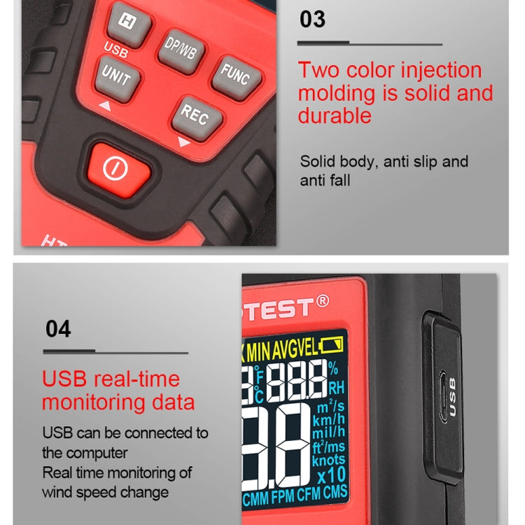 HABOTEST Handheld High-Precision Digital Anemometer With USB(HT625B) - free shipping - PMC TechLife - Order now!