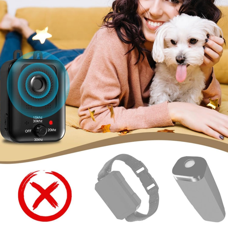 Non-Shock Dog Barking Deterrent Device Ultrasonic Bark Stopper Dog Repeller(Black) - Training Aids by PMC TechLife | Online Shopping South Africa | PMC TechLife | Buy Now Pay Later Mobicred