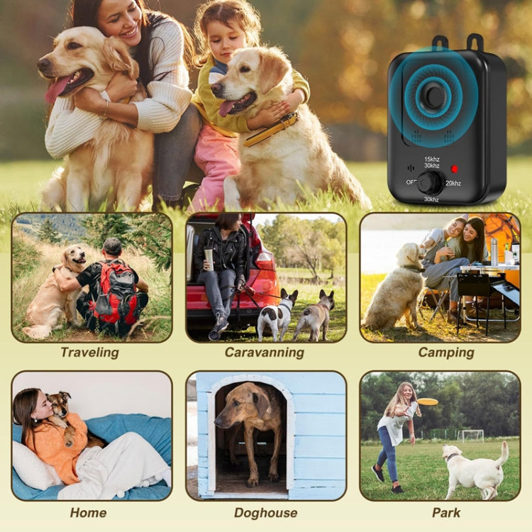 Non-Shock Dog Barking Deterrent Device Ultrasonic Bark Stopper Dog Repeller(Black) - Training Aids by PMC TechLife | Online Shopping South Africa | PMC TechLife | Buy Now Pay Later Mobicred