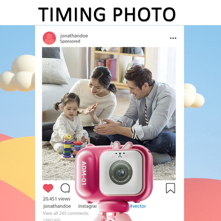 2.4 Inch IPS Screen 48MP Dual Lens Kids Digital Camera Mini Video Camera Without TF Card Pink Bunny - Children Cameras by PMC TechLife | Online Shopping South Africa | PMC TechLife | Buy Now Pay Later Mobicred