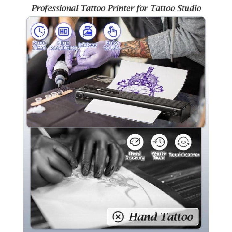 Phomemo TP83-BK Wireless Tattoo Stencil Printer With 10pcs Transfer Paper(Black) - free shipping - PMC TechLife - Order now!