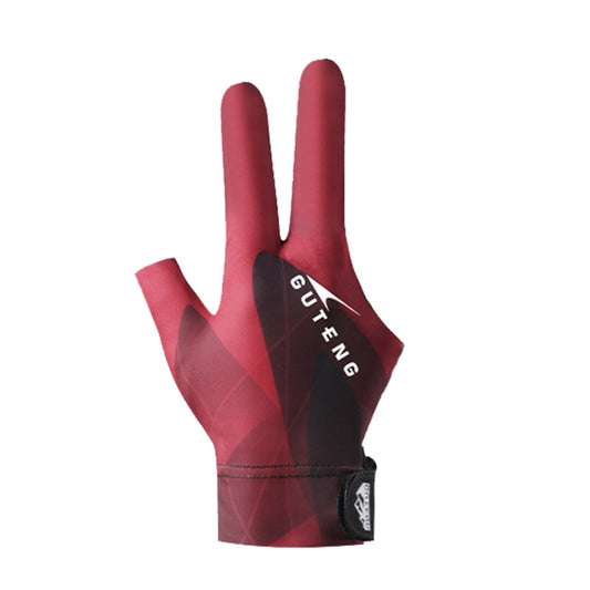 GUTENG Three Finger Thin Breathable Wear-Resistant Non-Slip Snooker Billiard Gloves, Style: Right Thumb Half Finger (Printed Red) - Safety Gloves by GUTENG | Online Shopping South Africa | PMC Jewellery | Buy Now Pay Later Mobicred