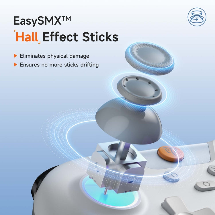 EasySMX X05 Wireless Gamepad Hall RGB Effect Controller For PC / Phone / Switch / Steam Deck(White) - free shipping - PMC Jewellery - Order now!