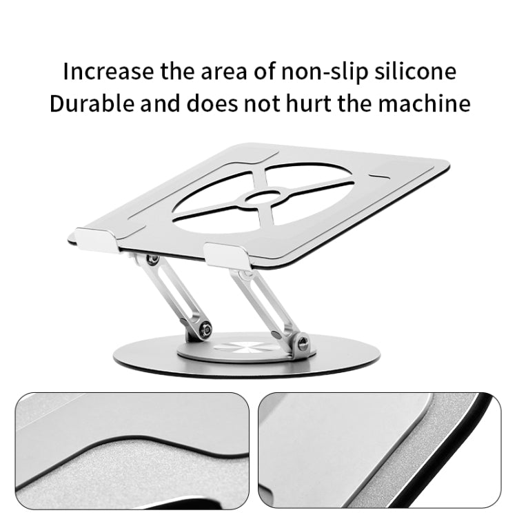 Aluminum Alloy Laptop Stand Notebook Riser with 360 Degree Rotating Base,(Silver) - Laptop Stand by PMC Jewellery | Online Shopping South Africa | PMC Jewellery | Buy Now Pay Later Mobicred