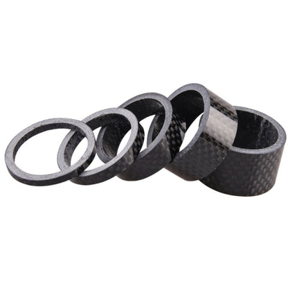 5pcs /Set Bicycle Carbon Fiber Gasket Fork Bowl Set Handlebar Pad 3/5/10/15/20mm - Cap Component by PMC Jewellery | Online Shopping South Africa | PMC Jewellery | Buy Now Pay Later Mobicred