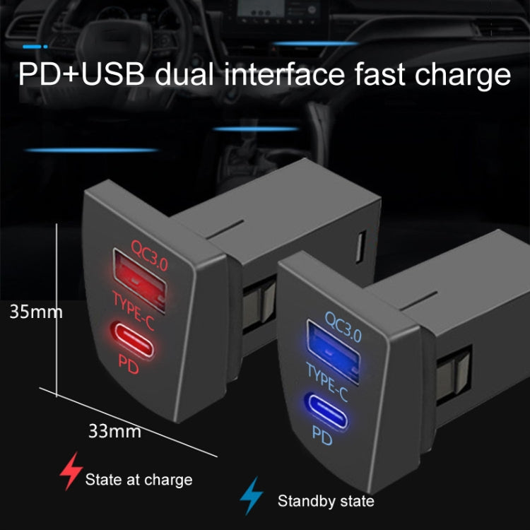 For Toyota RAV4 / WILDLANDER USB-PD Port 60W Fast Charging Modified Car Charger(Non-Destructive Cord) - DIY Modified Charger by PMC Jewellery | Online Shopping South Africa | PMC Jewellery | Buy Now Pay Later Mobicred