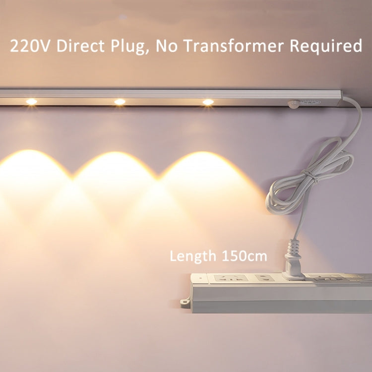 220V CN Plug Motion Sensor Wardrobe Cabinet Lamp LED Light Bar, Spec: Warm White 60cm - Sensor LED Lights by PMC TechLife | Online Shopping South Africa | PMC TechLife | Buy Now Pay Later Mobicred