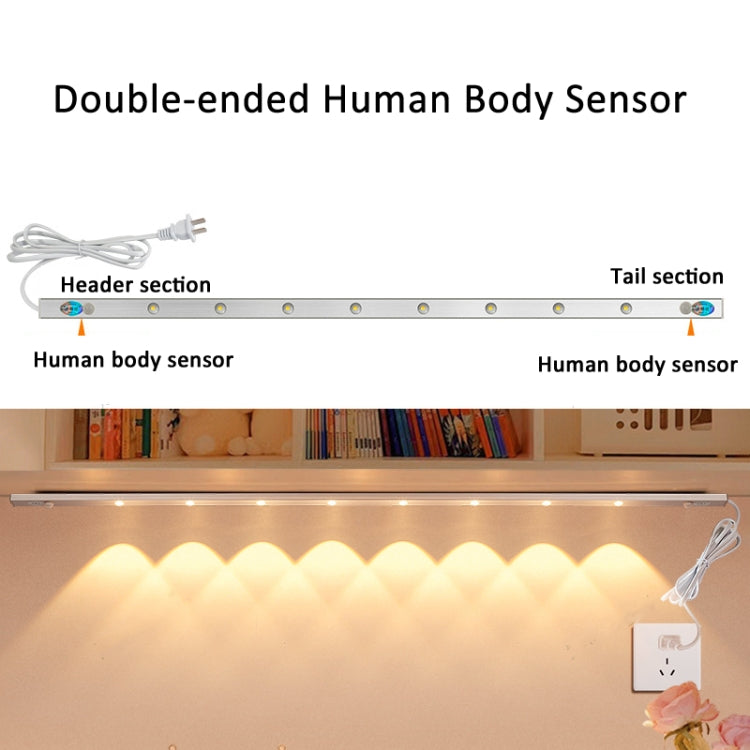 220V CN Plug Motion Sensor Wardrobe Cabinet Lamp LED Light Bar, Spec: White 80cm - Sensor LED Lights by PMC TechLife | Online Shopping South Africa | PMC TechLife | Buy Now Pay Later Mobicred