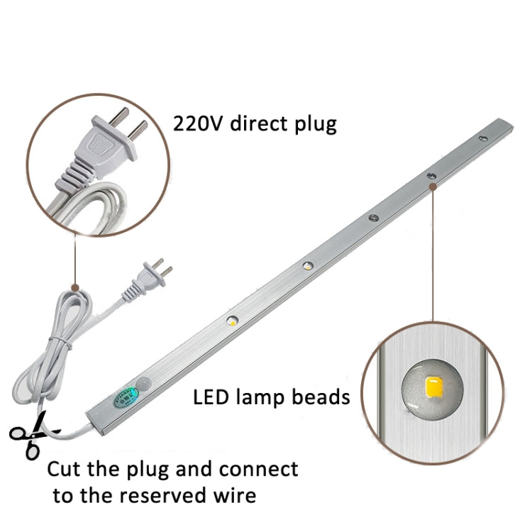 220V CN Plug Motion Sensor Wardrobe Cabinet Lamp LED Light Bar, Spec: Warm White 40cm - Sensor LED Lights by PMC TechLife | Online Shopping South Africa | PMC TechLife | Buy Now Pay Later Mobicred