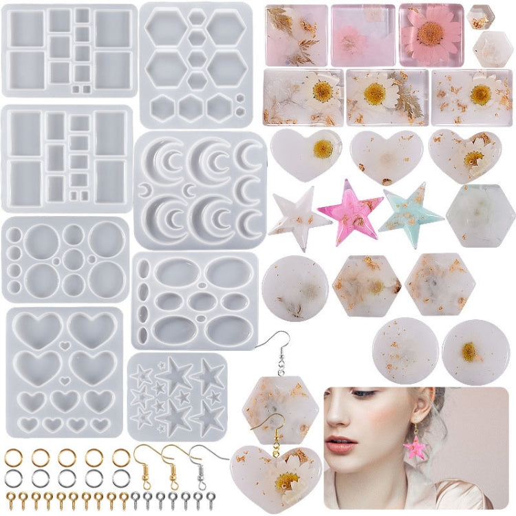 DIY Epoxy Resin Three-Dimensional Geometric Pendant Earring Silicone Mold, Spec: Heart - free shipping - PMc TechLife - Order now!