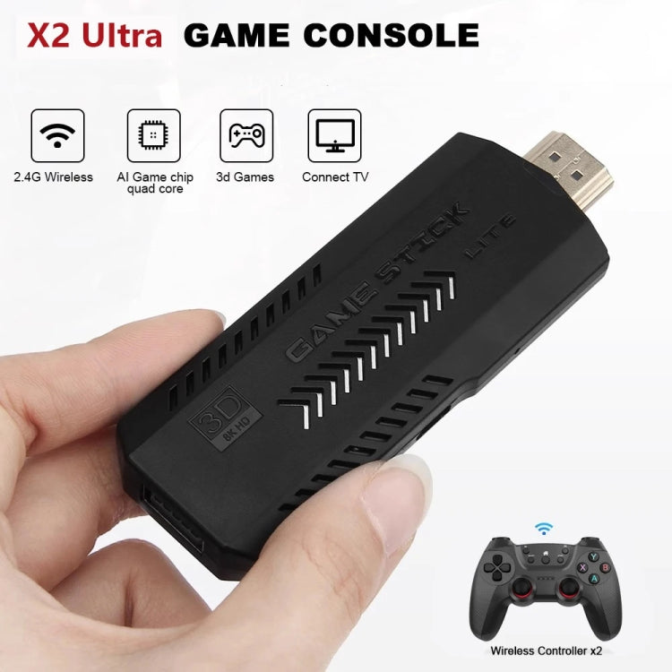 X2 Ultra Video Game Stick Console With 2.4G Double Wireless Controller 256GB - Pocket Console by PMC Jewellery | Online Shopping South Africa | PMC Jewellery | Buy Now Pay Later Mobicred