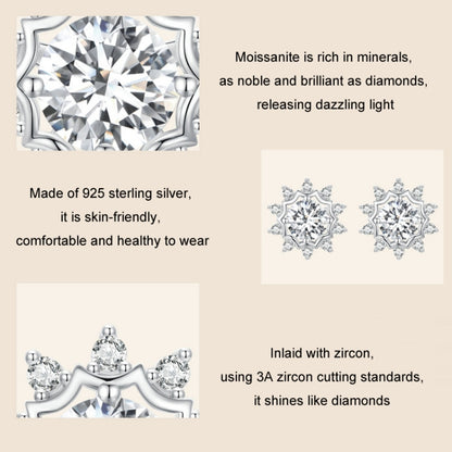 S925 Sterling Silver Plated With White Gold Shining Moissanite Earrings(MSE048) - Stud Earrings & Earrings by PMC Jewellery | Online Shopping South Africa | PMC Jewellery | Buy Now Pay Later Mobicred