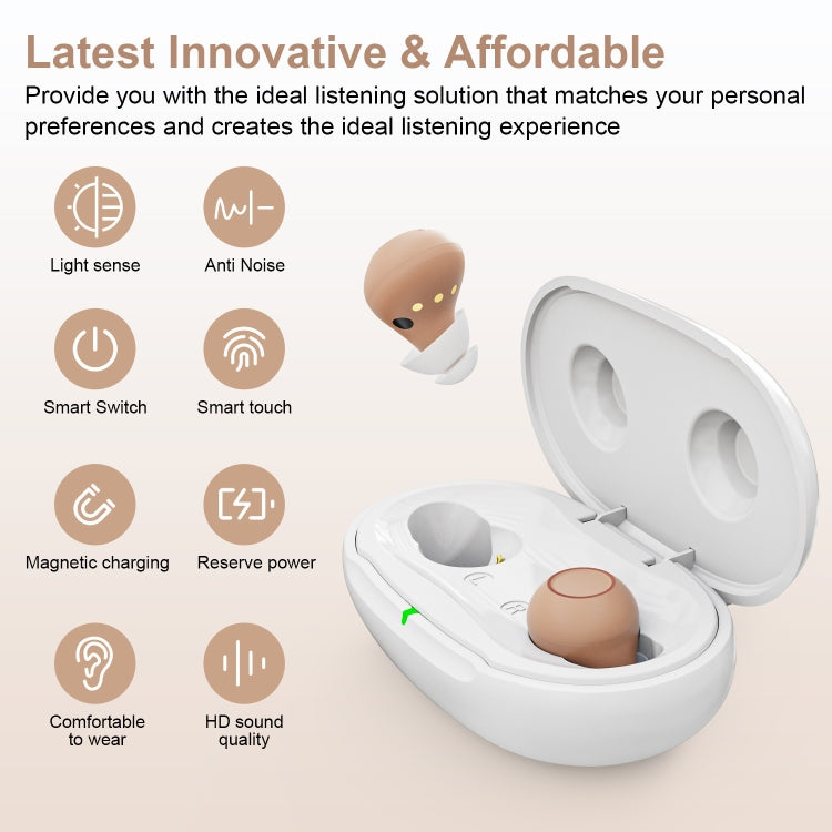 Z-26D1 Digital DSP In-ear TWS Invisible Hearing Aid Rechargeable Touch Control Sound Amplifier(Skin Color) - free shipping - PMC Jewellery - Order now!