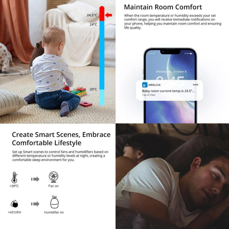 Sonoff SNZB-02P Wireless Temperature And Humidity Sensor Detector Smart Home - Smart Switch by Sonoff | Online Shopping South Africa | PMC TechLife | Buy Now Pay Later Mobicred
