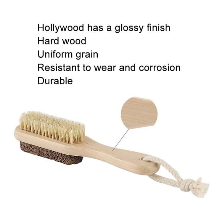 Double-Sided Foot Grinder Pig Bristle Brush Wooden Cleaning Massage Small Brush(Original Color) - Grinding Tools & Accessories by PMC Jewellery | Online Shopping South Africa | PMC Jewellery | Buy Now Pay Later Mobicred