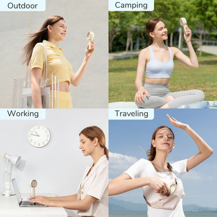 JisuLife FA42 Handheld Portable Small Rechargeable Turbo Fan, Color: Mint Green 2000mAh - free shipping - PMC TechLife - Order now!