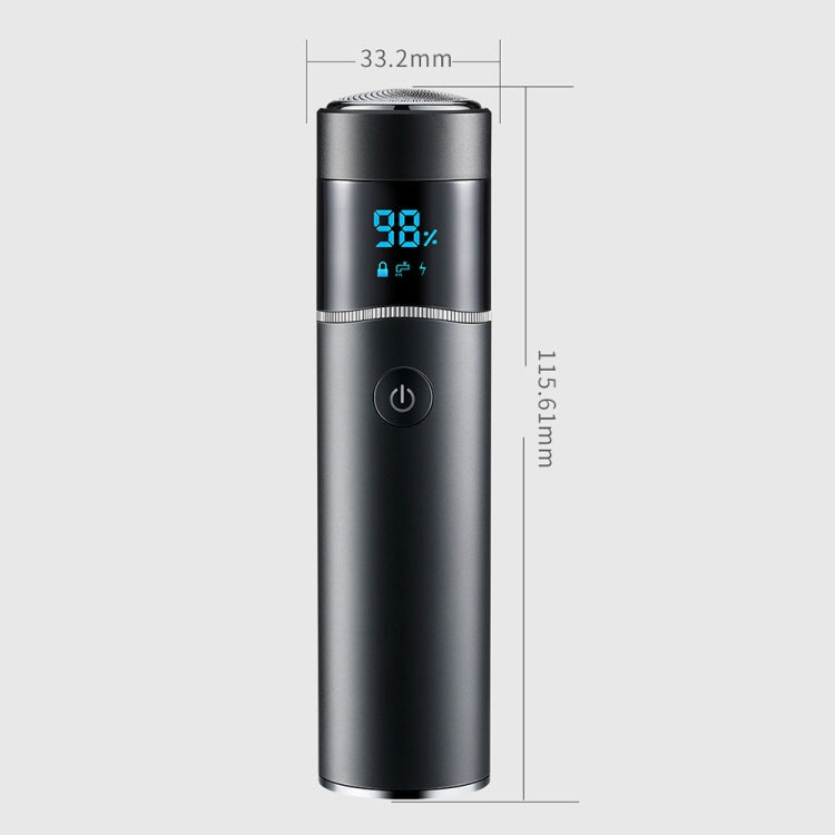 S-1090 IPX7 Waterproof 8D Portable LED Digital Display Round Electric Shaver(Silver) - Shavers by PMC TechLife | Online Shopping South Africa | PMC TechLife | Buy Now Pay Later Mobicred