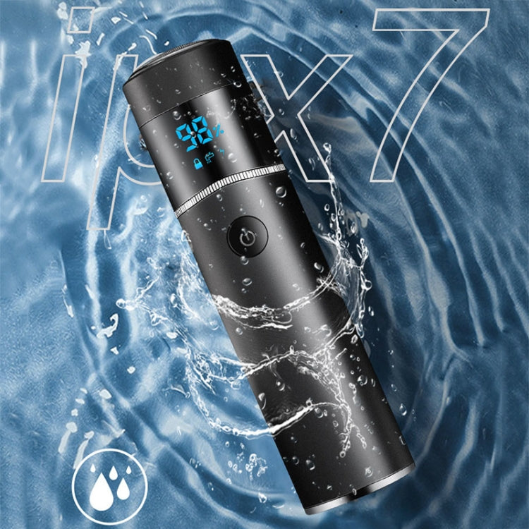 S-1090 IPX7 Waterproof 8D Portable LED Digital Display Round Electric Shaver(Silver) - Shavers by PMC TechLife | Online Shopping South Africa | PMC TechLife | Buy Now Pay Later Mobicred