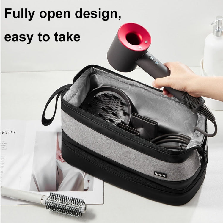 For Dyson Baona BN-DS005 Large-capacity Double-layer Hair Dryer Curling Iron Storage Bag(Black) - For Dyson Accessories by Baona | Online Shopping South Africa | PMC TechLife | Buy Now Pay Later Mobicred