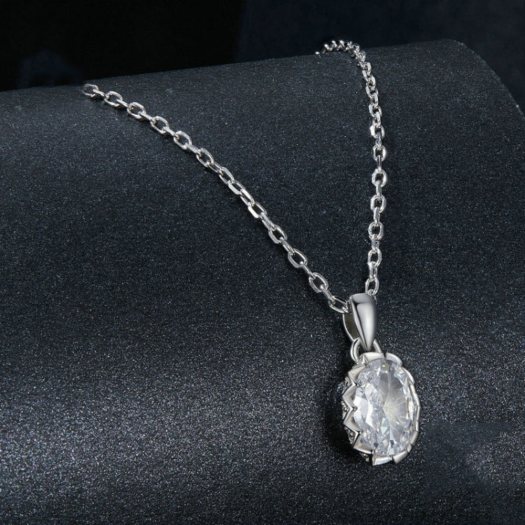 S925 Sterling Silver Platinum-plated Teardrop-shaped Moissanite Necklace(MSN035) - Necklaces & Pendants by PMC Jewellery | Online Shopping South Africa | PMC Jewellery | Buy Now Pay Later Mobicred