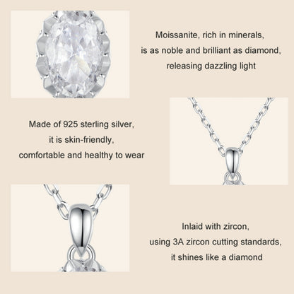 S925 Sterling Silver Platinum-plated Teardrop-shaped Moissanite Necklace(MSN035) - Necklaces & Pendants by PMC Jewellery | Online Shopping South Africa | PMC Jewellery | Buy Now Pay Later Mobicred