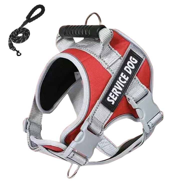 Large Dog Explosion Proof Punch Chest Harness Dog Travelling Leash, Style: Red+2m Round Rope(L) - Leashes & Chest Strap by PMC TechLife | Online Shopping South Africa | PMC TechLife | Buy Now Pay Later Mobicred