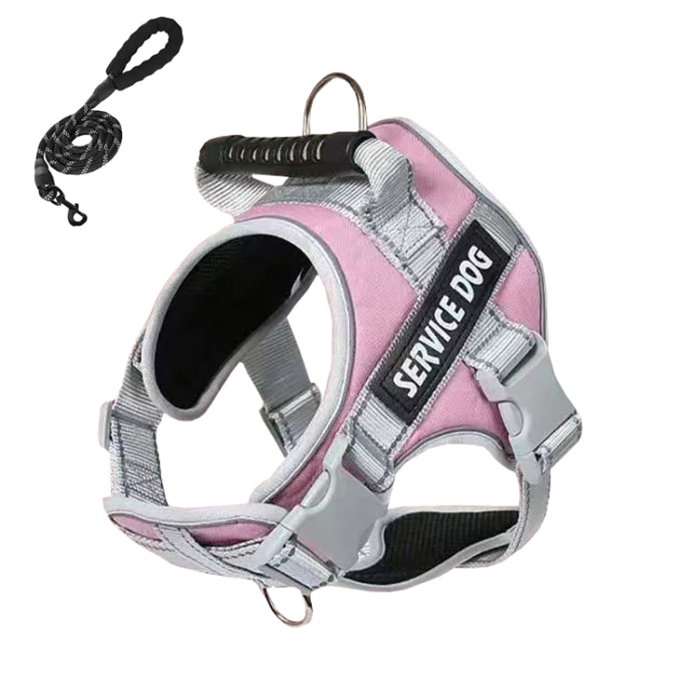 Large Dog Explosion Proof Punch Chest Harness Dog Travelling Leash, Style: Pink+2m Round Rope(M) - Leashes & Chest Strap by PMC TechLife | Online Shopping South Africa | PMC TechLife | Buy Now Pay Later Mobicred