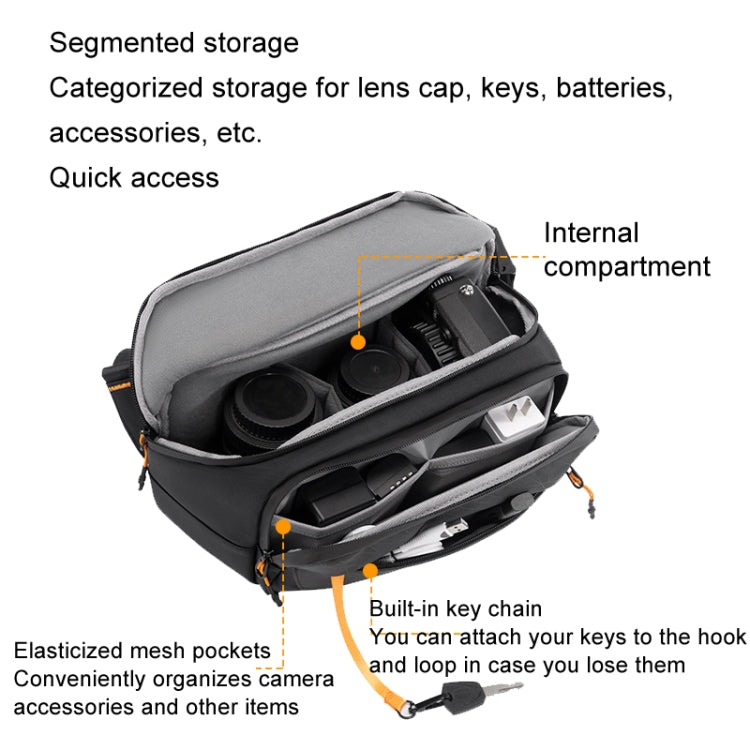 Cwatcun D133 Camera Chest Bag Multi-functional Handheld Slanting Cross Shoulder Camera Casual Bag, Color: Medium Black - free shipping - PMC TechLife - Order now!