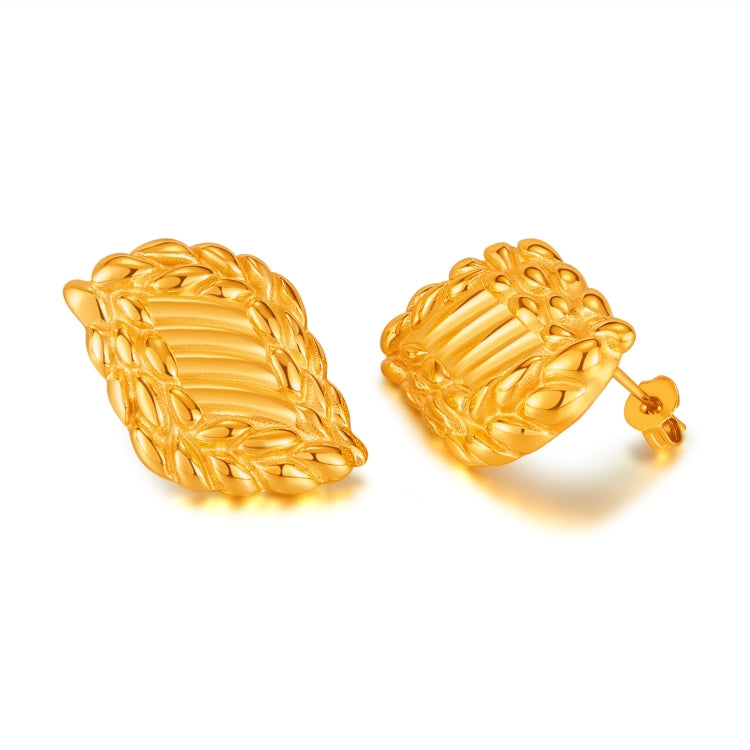 OPK GE909 1pair Minimalist Gold Plated Earrings Vintage Titanium Steel Geometric Earrings - Stud Earrings & Earrings by OPK | Online Shopping South Africa | PMC Jewellery | Buy Now Pay Later Mobicred