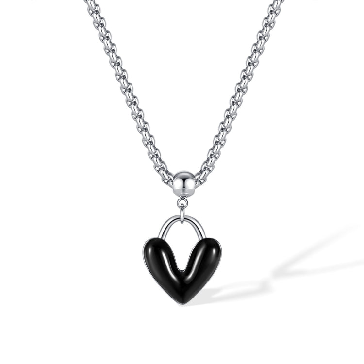 OPK GX2411 Oil Drip Love Alloy Pendant Stainless Steel Necklace - Necklaces & Pendants by OPK | Online Shopping South Africa | PMC Jewellery | Buy Now Pay Later Mobicred