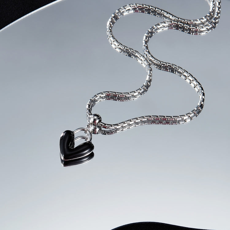 OPK GX2411 Oil Drip Love Alloy Pendant Stainless Steel Necklace - Necklaces & Pendants by OPK | Online Shopping South Africa | PMC Jewellery | Buy Now Pay Later Mobicred