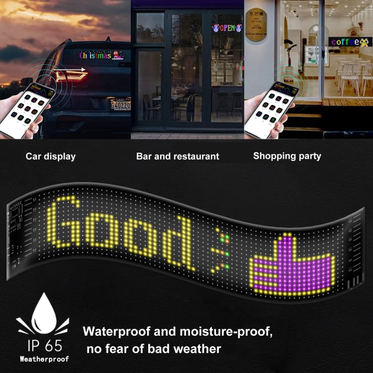 9.2x37.4cm（16 x 64 LEDs） Car Flexible Display Advertising Screen APP Bluetooth Smart Screen - free shipping - PMC Jewellery - Order now!