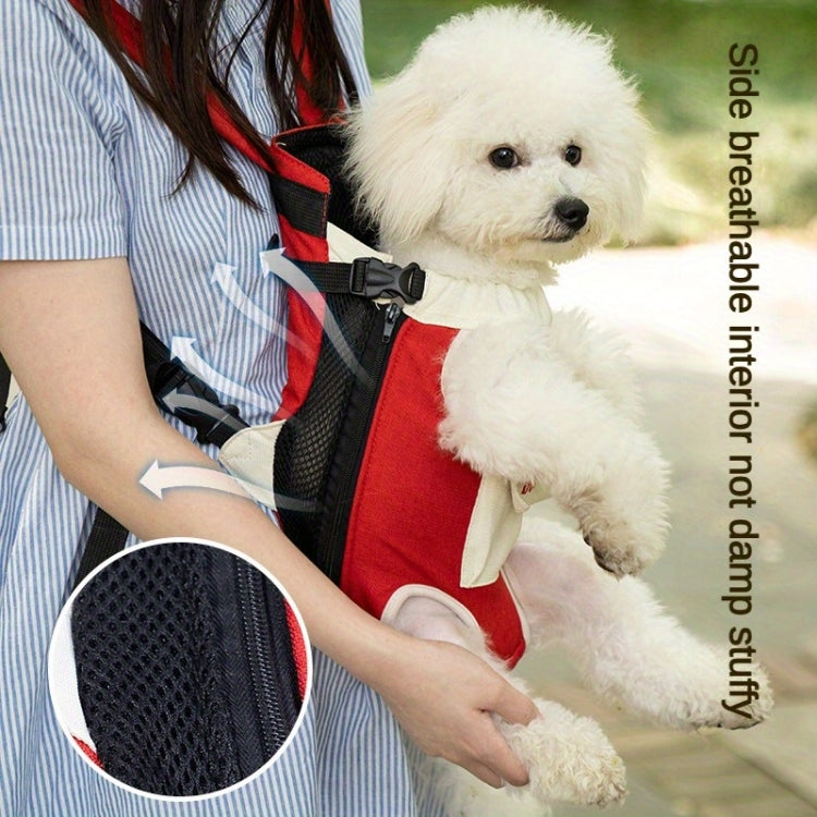 DONO Pet Four-legged Bag Outdoor Carrying Bag Breathable Backpack, Size: L(Blue Yellow) - Pet Bags by DONO | Online Shopping South Africa | PMC TechLife | Buy Now Pay Later Mobicred