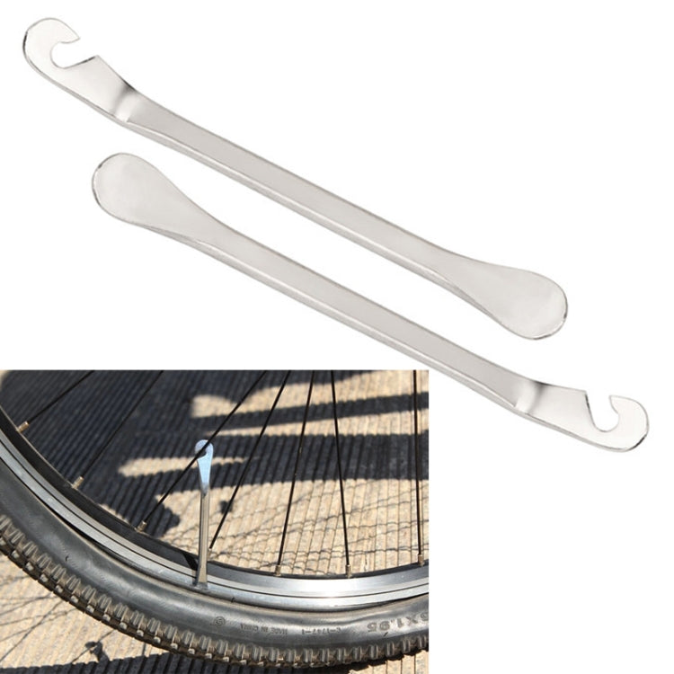 2pcs Metal Bicycle Tire Pry Bars Levers Mountain Bike Tire Removal Tools(Silver) - Maintenance tools by PMC TechLife | Online Shopping South Africa | PMC TechLife | Buy Now Pay Later Mobicred