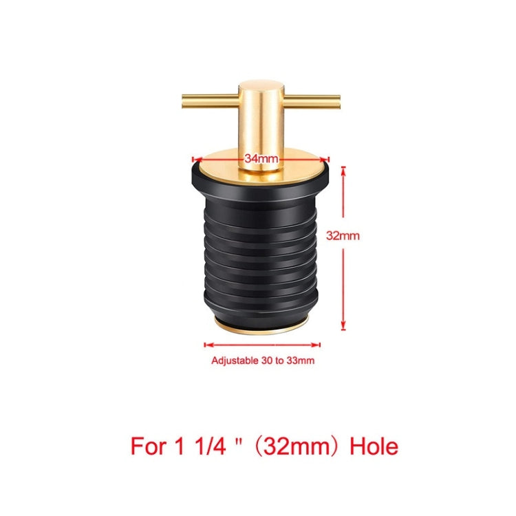 Marine Motorboat Deck Cross Drain Plug Screw, Size: Copper For 32mm - Marine Accessories & Parts by PMC Jewellery | Online Shopping South Africa | PMC Jewellery | Buy Now Pay Later Mobicred