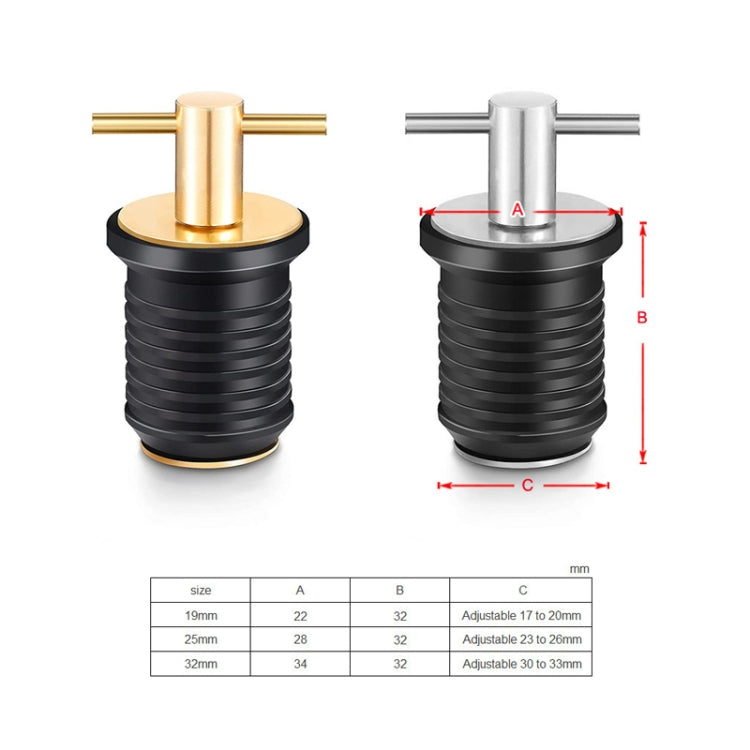 Marine Motorboat Deck Cross Drain Plug Screw, Size: Stainless Steel For 25mm - Marine Accessories & Parts by PMC Jewellery | Online Shopping South Africa | PMC Jewellery | Buy Now Pay Later Mobicred
