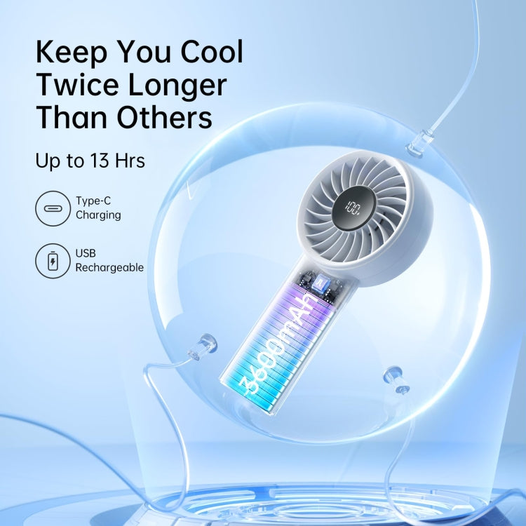 JisuLife Life4 Handheld Portable Small Rechargeable Fan, Battery Capacity: 3600mAh Gray - free shipping - PMC Jewellery - Order now!