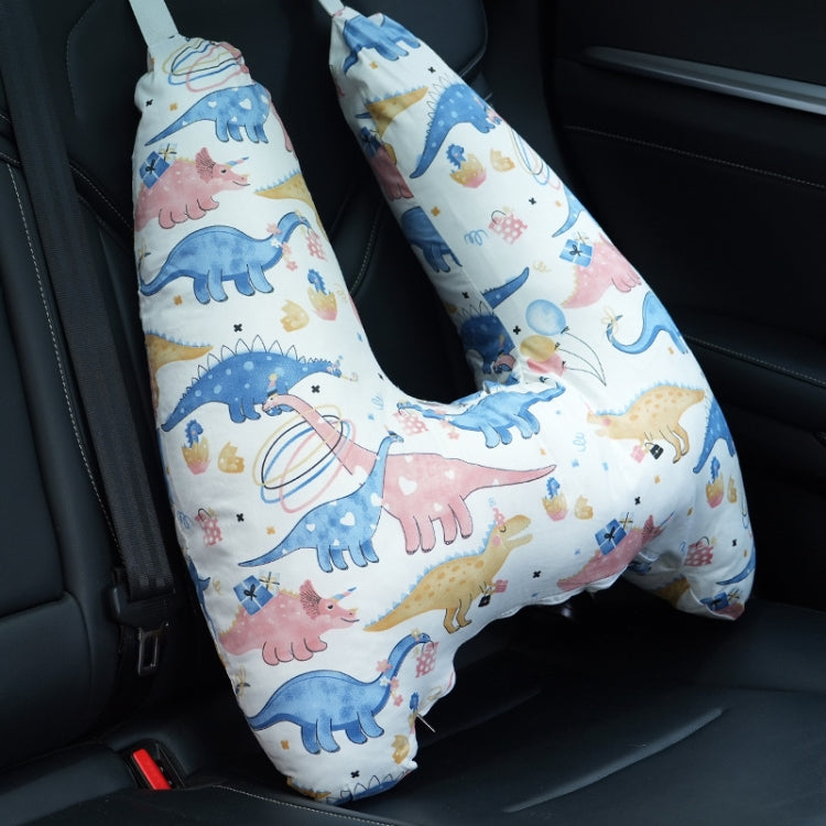 55x66cm Children Car Seat Belt Prevent Neck Strangulation Sleeping Pillow(Fina Dinosaur Pink) - Seat Accessories by PMC Jewellery | Online Shopping South Africa | PMC Jewellery | Buy Now Pay Later Mobicred