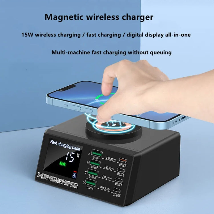 X9M 9-in-1 110W USB+PD Smart Multi-ports QI Magnetic Wireless Charger, Spec: White AU Plug - Multifunction Charger by PMC Jewellery | Online Shopping South Africa | PMC Jewellery | Buy Now Pay Later Mobicred