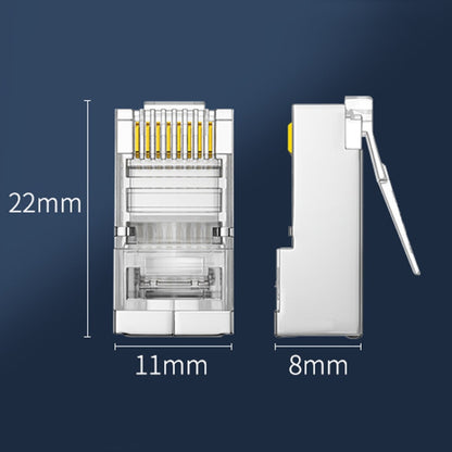 3U 100pcs / Can JINGHUA S688 Gigabit Transport Cabling Extruded Super Cat6 Dual Shield RJ45 8P8C Connector - Lan Cable and Tools by JINGHUA | Online Shopping South Africa | PMC Jewellery | Buy Now Pay Later Mobicred