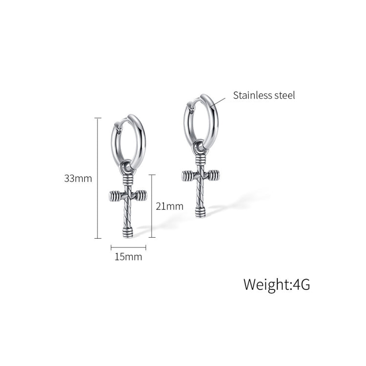 OPK GE934 1pair Personalized Stainless Steel Cross Earrings - Stud Earrings & Earrings by OPK | Online Shopping South Africa | PMC Jewellery | Buy Now Pay Later Mobicred