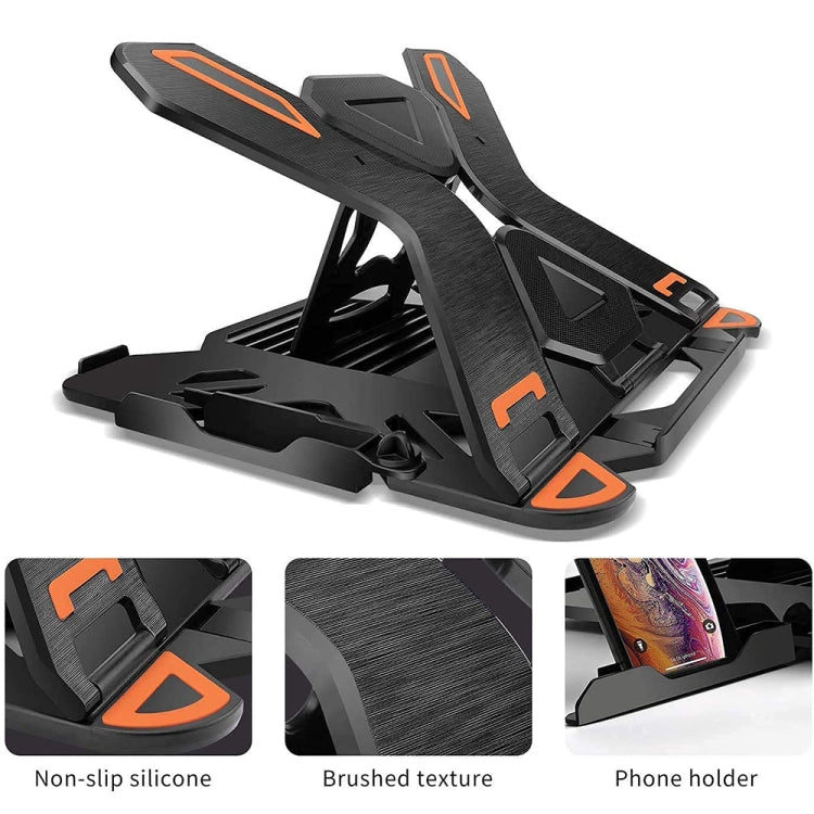 ICE COOREL E5 Laptop Folding And Lifting Cooling Bracket With Mobile Phone Holder White with Rotating - Laptop Stand by ICE COOREL | Online Shopping South Africa | PMC Jewellery | Buy Now Pay Later Mobicred