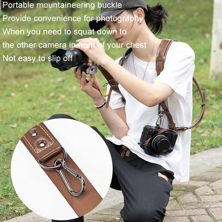 Cwatcun H90 Dual Camera Leather Strap Adjustable Multi-functional Convenient Camera Shoulder Strap, Color: 2.0 Brown - free shipping - PMC TechLife - Order now!