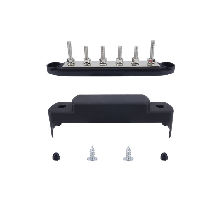 M6 RV Yacht High Current 6-column 250A Base Busbar, Color: Black - Fuse by PMC Jewellery | Online Shopping South Africa | PMC Jewellery | Buy Now Pay Later Mobicred